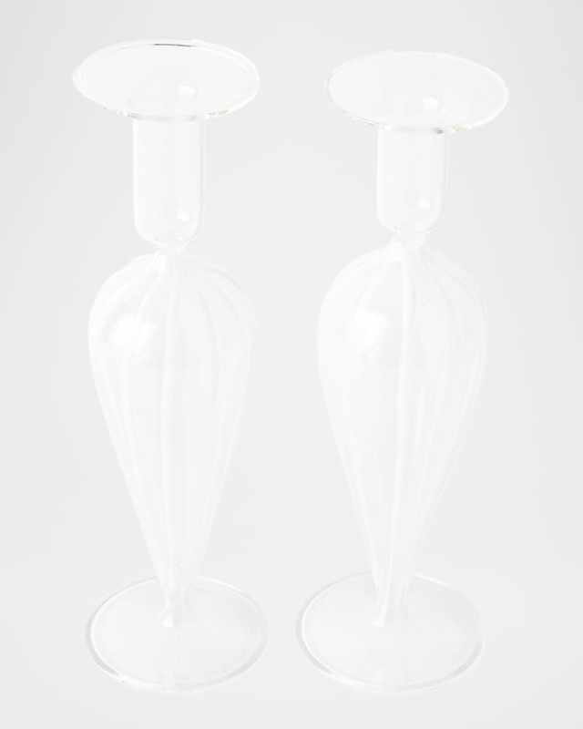 Nuovo Stripe Candlestick Holders, Set of 2